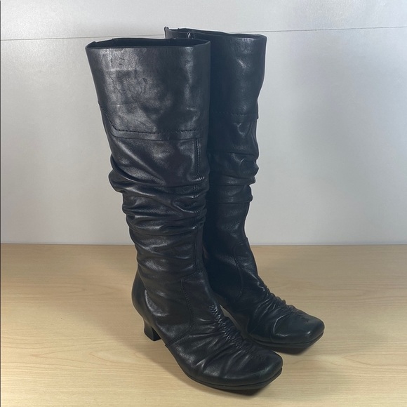 Rieker Black Over the Knee Boots with Slouchy Design - Picture 1 of 12